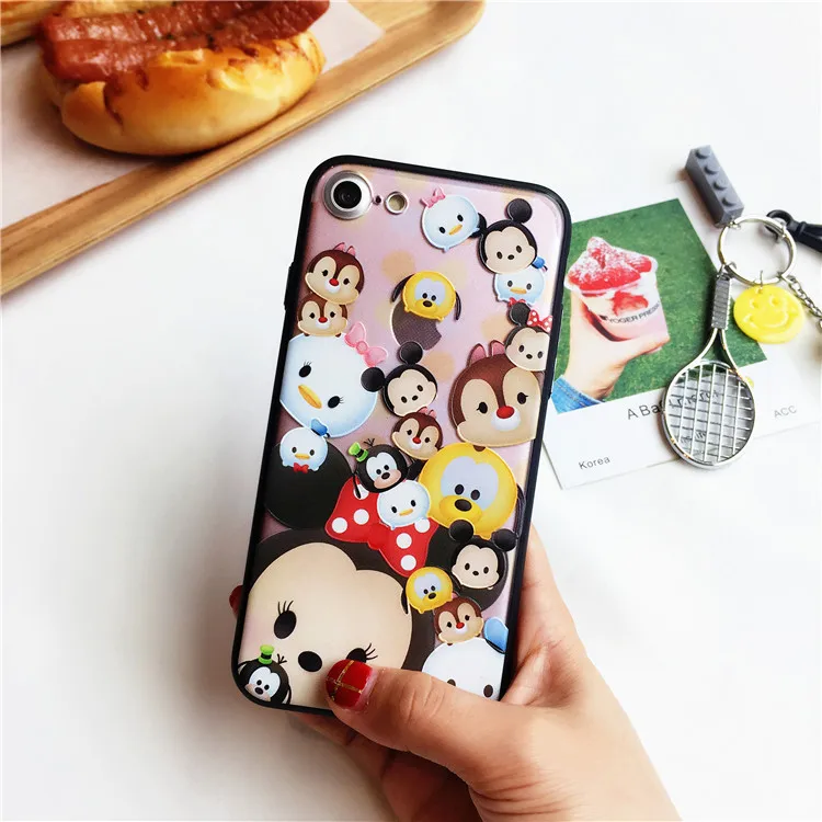 Телефон Чехол Для iphone 6 s плюс splus 7 Покрытие кнопка Мультфильм Pattern ТПУ + PC Combo