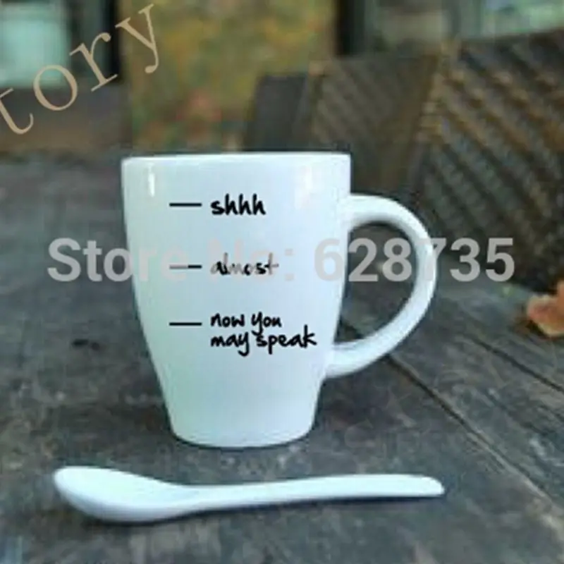 Съемные забавные наклейки для кофейной чашки креативные виниловые офиса