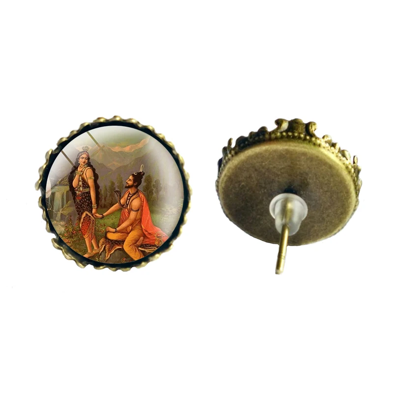 Женские серьги-гвоздики Lord Shiva Ganesha Parvati bravhma Vishnu Nataraja ювелирное украшение в виде