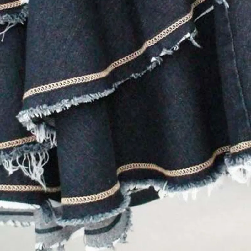 Женские джинсы с кисточками облегающие длинные высокой талией в стиле Русалочки