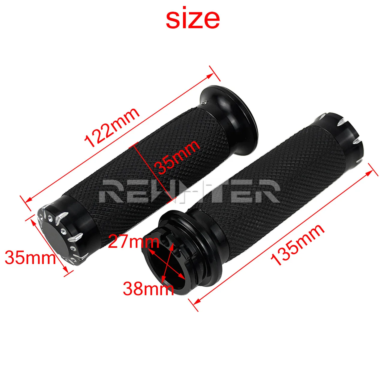

Motorcycle 1" 25mm CNC Handlebar Universal Hand Grips Black For Harley Touring Sportster Dyna Softail VRSC