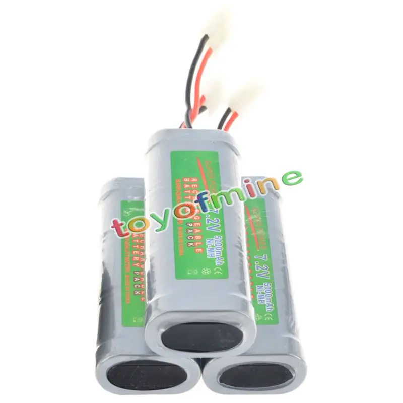 

3pcs 7.2V Pack Ni-Mh 5000mAh rechargeable battery
