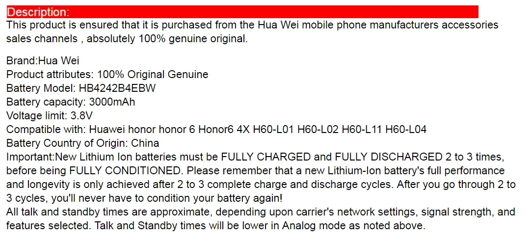 Huawei телефон Батарея HB4242B4EBW для huawei honor 6 H60-L01 H60-L02 H60-L11 H60-L04 honor 4X Замена Батарея 3000 mAh