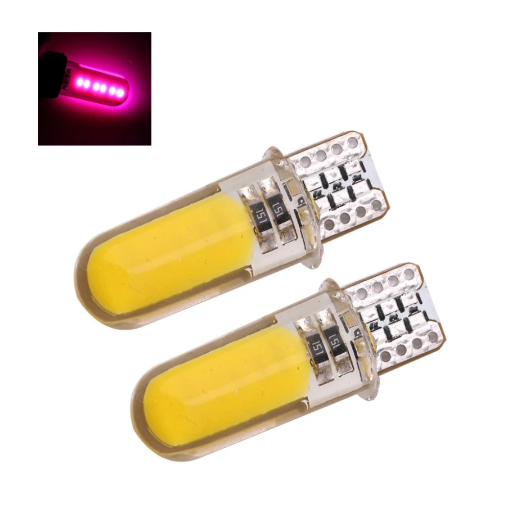 2 шт T10 W5W COB яркий светодиодный светильник для Чтения номерного знака автомобиля, силиконовая лампа