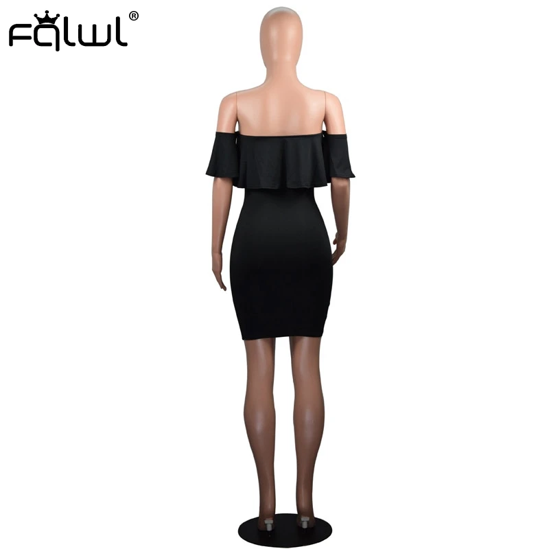 Женское облегающее платье с открытыми плечами FQLWL Летнее мини без бретелек