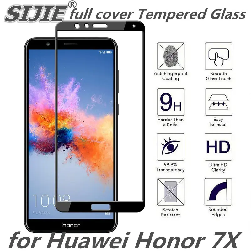 Полноэкранное закаленное стекло для Huawei Honor 7X 7 X mate SE взрывозащищенный компактный