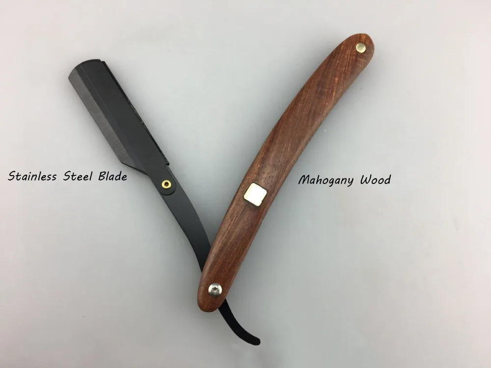 Ueast Razor Folding Shaving Knife Stainless Steel Straight Edge Manual Shaver for Man Wooden Handle Replaceable Blade Holder on. Бритва Ueast складная для бритья из нержавеющей стали с прямым лезвием, ручной бритвой для мужчин с деревянной ручкой и съемны