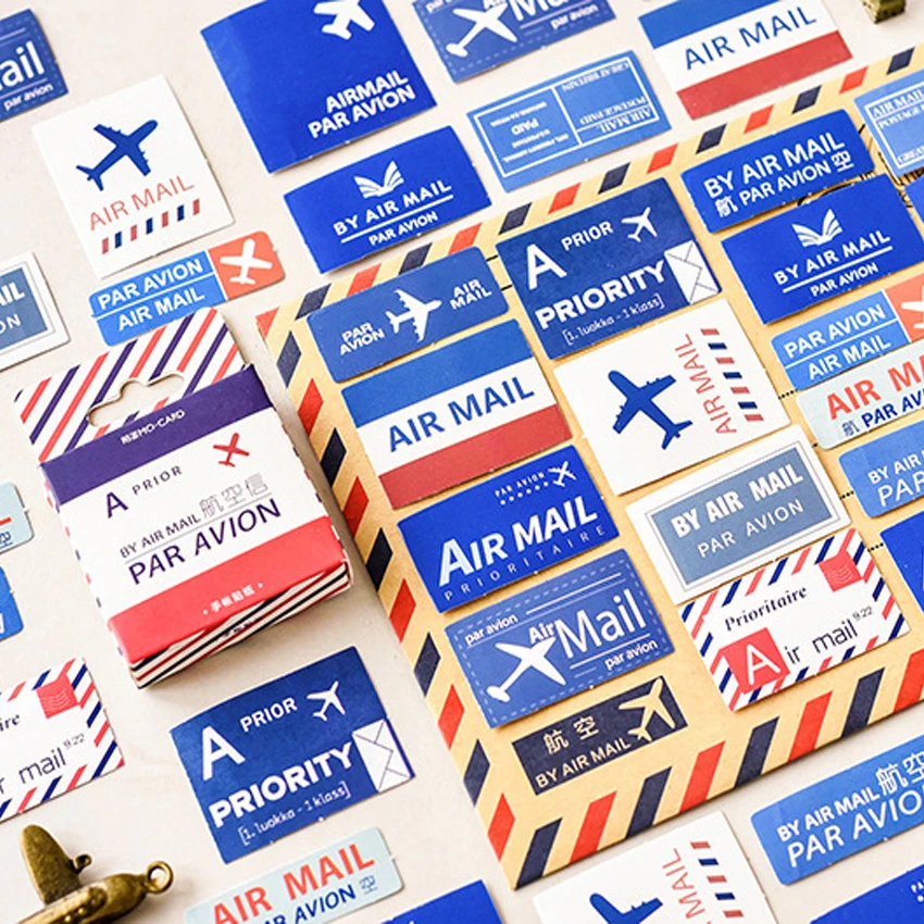 45 шт./упак. воздушной почтой Ретро Air Letter бумажные этикетки наклейки украшения DIY Наклейка для скрапбукинга канцелярские принадлежности