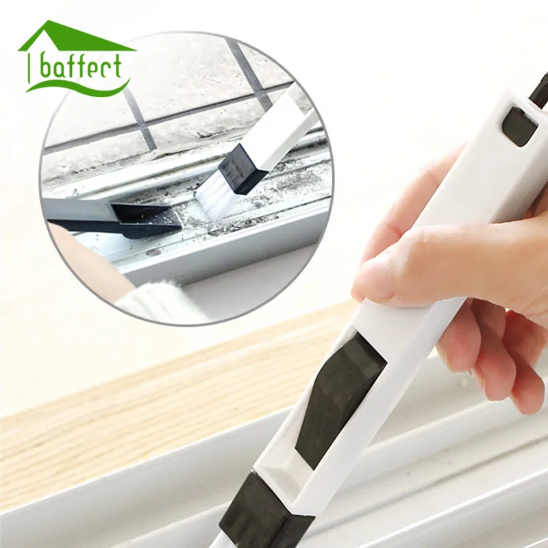 2 In 1 Multi-function Window Slot Brush With Dustpan Screen Keyboard Drawer Wardrobe Corner Gap Dust Removal Cleaning 2pcs | Дом и сад