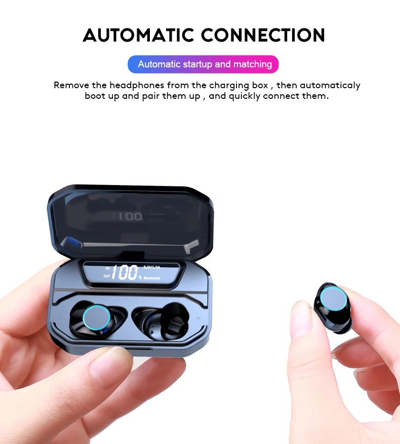 Arlado G02 TWS Bluetooth наушники беспроводные наушники с тяжелыми басами сенсорное управление стерео гарнитура с зарядным устройством 3000 мАч