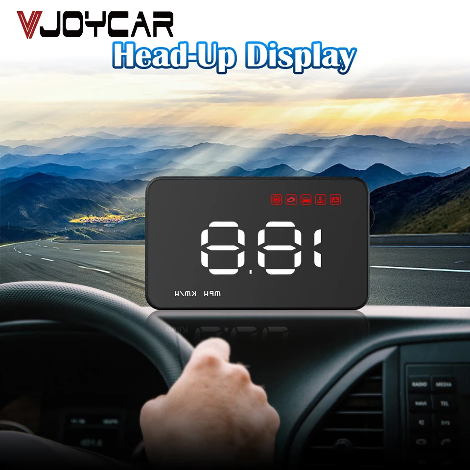 VJOYCAR A100 автомобильный Hud OBD2 дисплей на голову цифровой проекционный Спидометр OBD