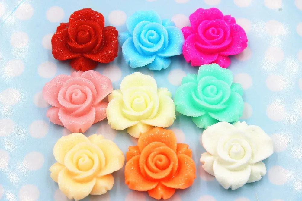 

10pcs/lot flat back resin flowers DIY resin cabochons accessories about22mm