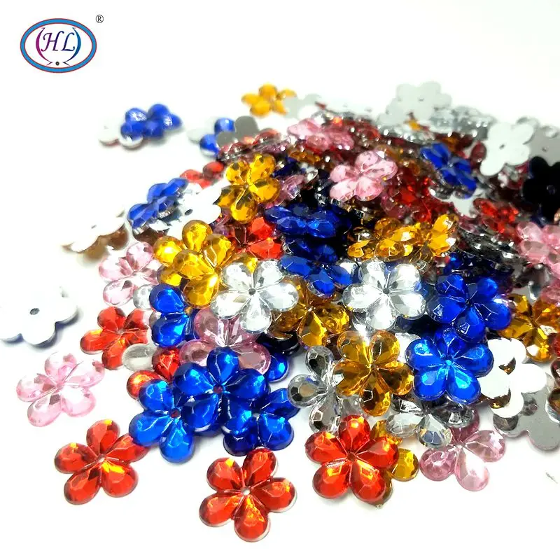 mix color HL 15 мм 100 шт./лот снежинки свободные Стразы пришивные одежды обувь сумки, швейные принадлежности DIY ремесла - Цвет: mix color