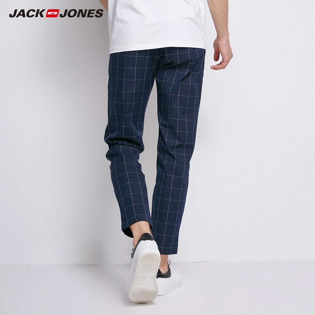 JackJones мужские эластичные лайкра бизнес досуг клетчатый костюм обтягивающие