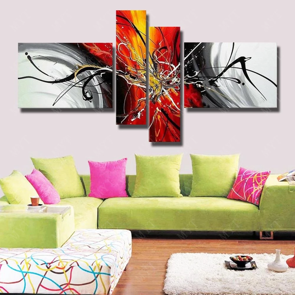 Mew картины ручной Рисование дизайнерские украшения дома дешевая цена Большие