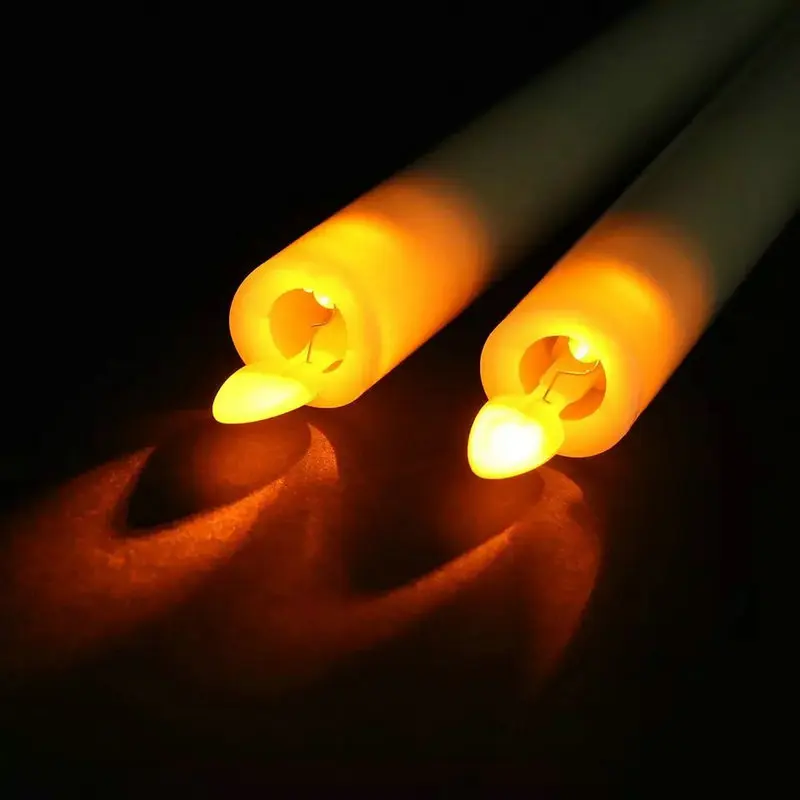 10pcs 8&quot Swinging Flameless Moving Wick Dancing Flame Led Taper Candlestick light Home Wedding Christmas party table decor-21CM | Дом и