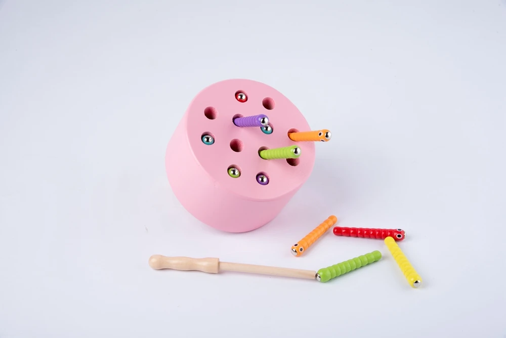 Магнитная гусеница Монтессори Деревянные игрушки Детская Память обучение соответствия пара игра Математика ранняя образовательная интерактивная игрушка подарок