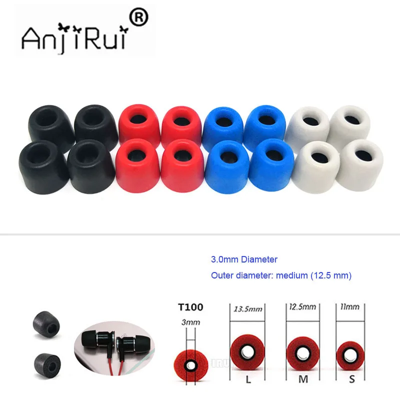 16 шт./8 пар. ANJIRUI T100 3 0 мм (L M S) Изоляционные насадки из пены для наушников-вкладышей