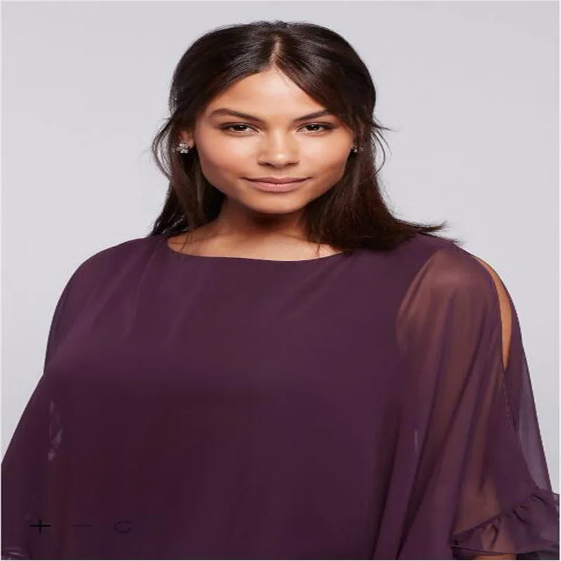 2017 Плюс Размер Длиной До Колен Шифон мама Невесты Платья с Оборками Наминка XS8155W