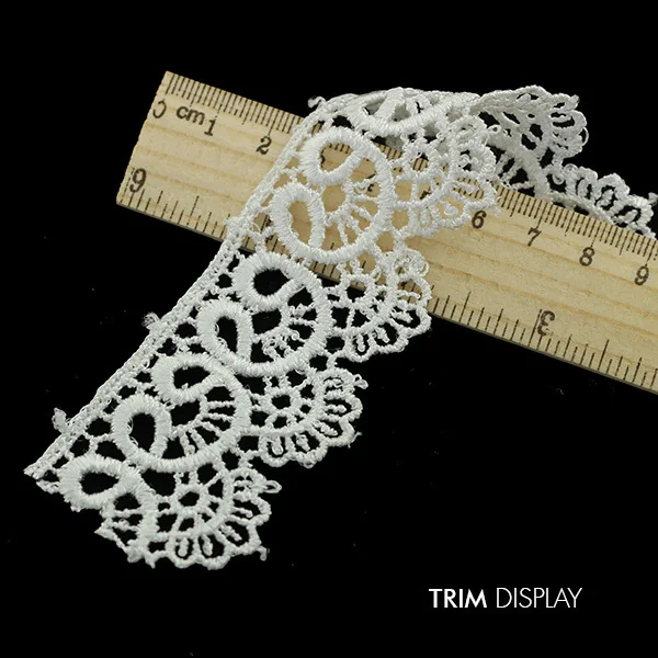 Вышитая белая Водорастворимая кружевная лента для скрапбукинга декоративная