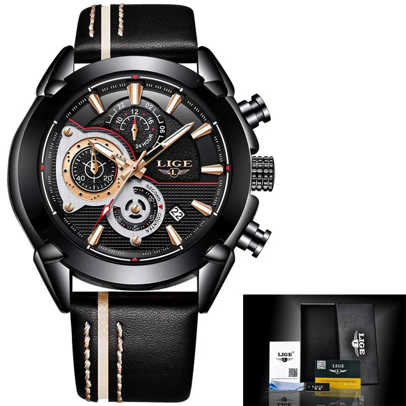 Mens Watches LIGE Top Brand Luxury Men's Military Sports Watch Multi-Functional Waterproof Quartz Relogio Masculino | Наручные часы