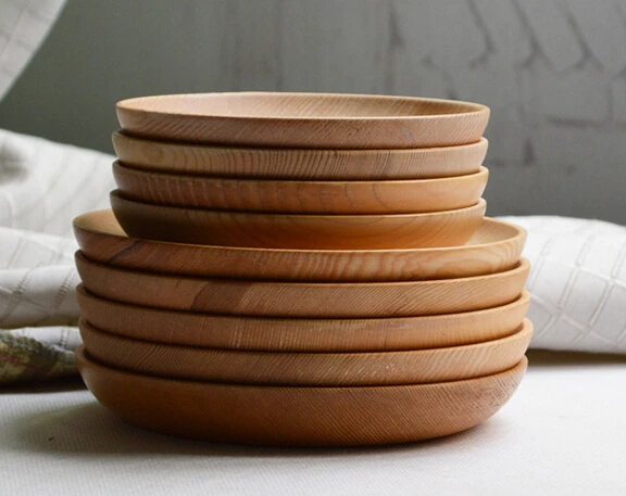 1 шт. Кухня посуда салат пластины деревянная чаша с постепенным увеличением виде