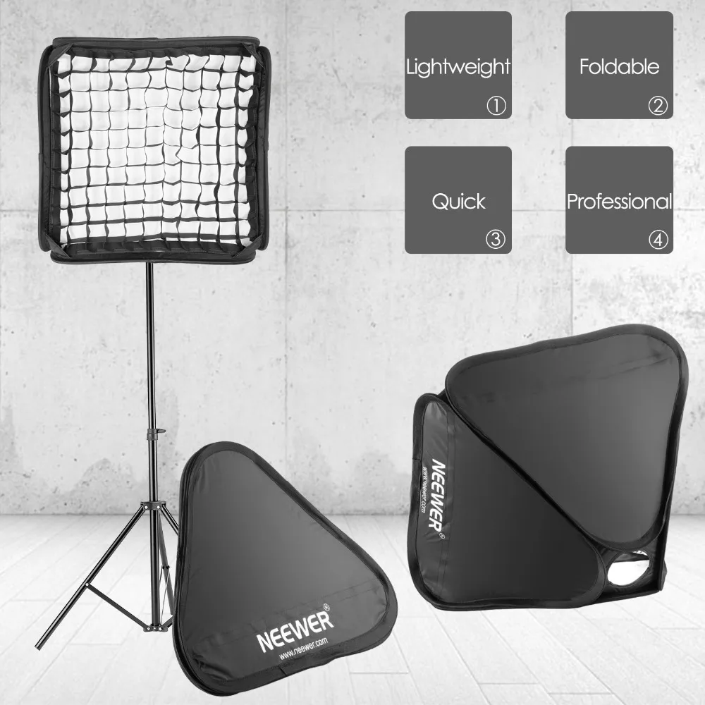 Neewer 60x60 см софтбокс для фотовспышки с сотовой сеткой диффузор L образной