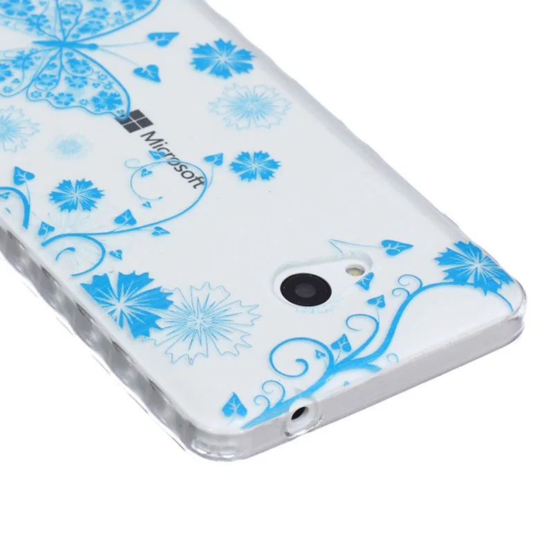 Новый Прозрачный Рисунком Мягкий Гель Резина ТПУ Обложка Чехол Для Microsoft Nokia Lumia 550