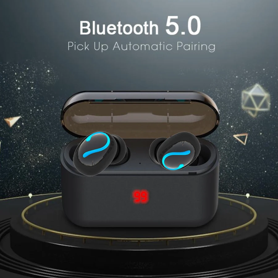 Q32 TWS 5,0 Bluetooth наушники спортивные беспроводные наушники 3D стерео настоящие Беспроводные наушники с микрофоном гарнитура Blutooth