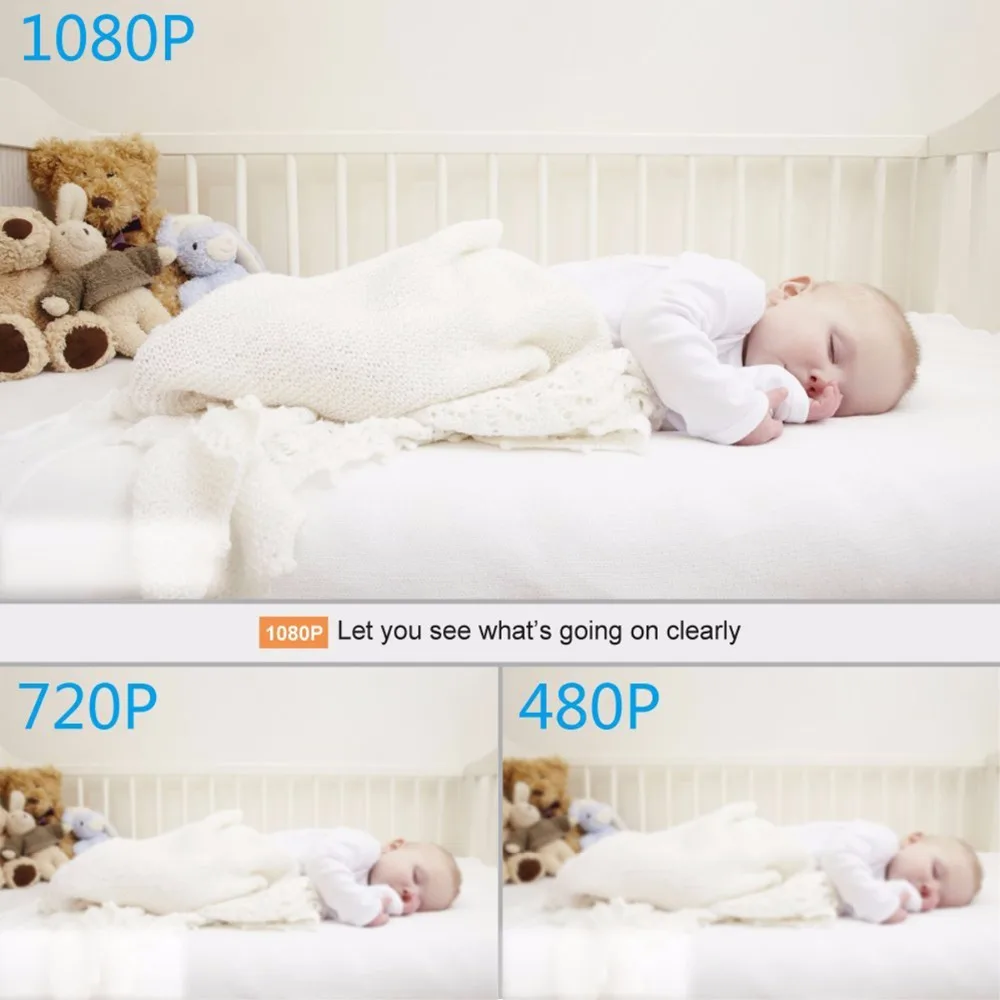 US Plug HD 1080P wifi мини-камера Будильник ИК безопасность Обнаружение движения няня часы