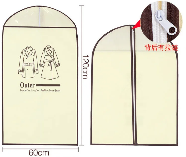 Thickening nonwoven cloth clothes cover dust-proof hanging bag clothing storage supplies | Дом и сад