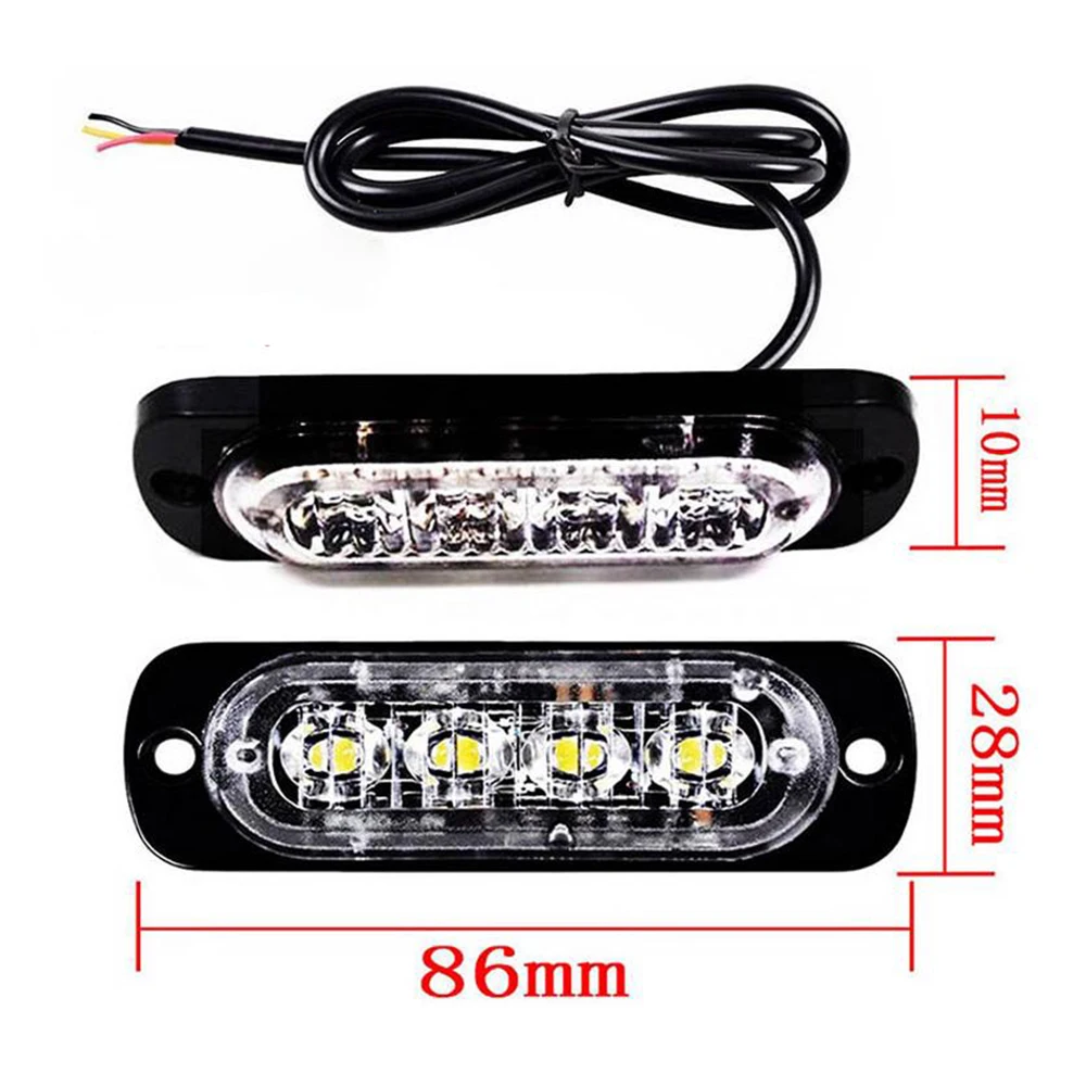 4pcs 12/24V LED Car Truck Emergency Warning 4LED Strobe Flash Light Hazard Flashing Lamp Driving Daylight Bar Police Firefighter |