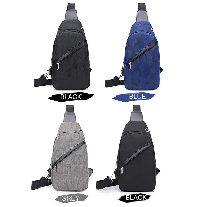 Мужская нагрудная Сумка слинг с USB зарядкой через плечо|Поясные сумки| |