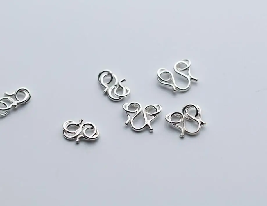 2PCS 925 Solid Sterling Silver 11mm Clasp Connector Closed Rings DIY Gift A2519 | Украшения и аксессуары