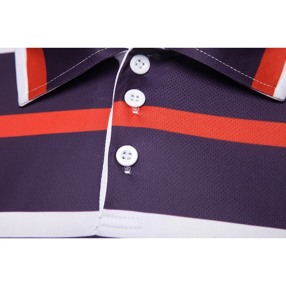 Рубашка поло мужская в полоску хлопок полиэстер короткий рукав Повседневная