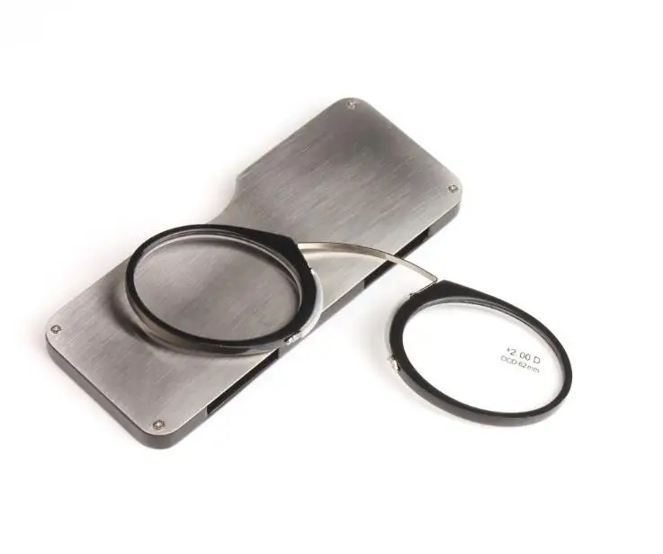 Портативный зажим для носа пресбиопические очки Кошелек Очки чтения с чехлом