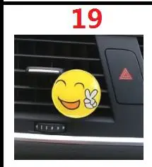 Счастливый знак автомобиля духи Смешные смайлики лица автомобиля Стайлинг духи кондиционер декоративный зажим освежитель воздуха автомобиля - Название цвета: 19
