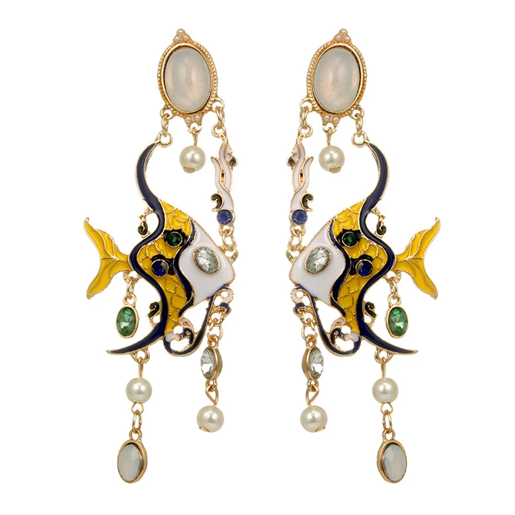 Модные тропические женские серьги с искусственным жемчугом|Серьги-подвески| |