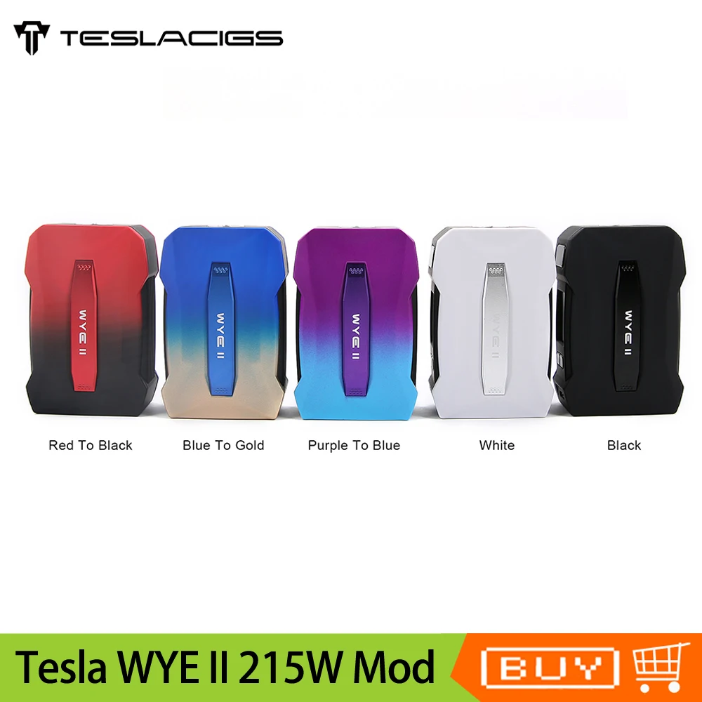 Оригинальный Teslacigs Tesla WYE II 215 Вт TC бокс мод Двойной 18650 батарея OLED экран