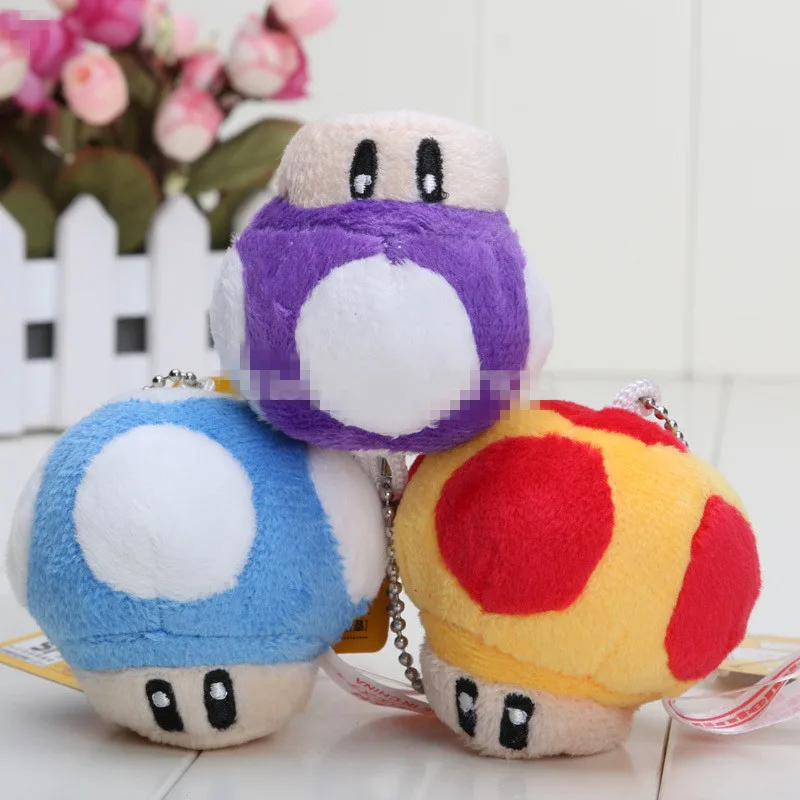 Super Mario мягкую игрушку keychainBros гриб Плюшевые Мягкие плюшевые куклы Супер Mario10pcs 2