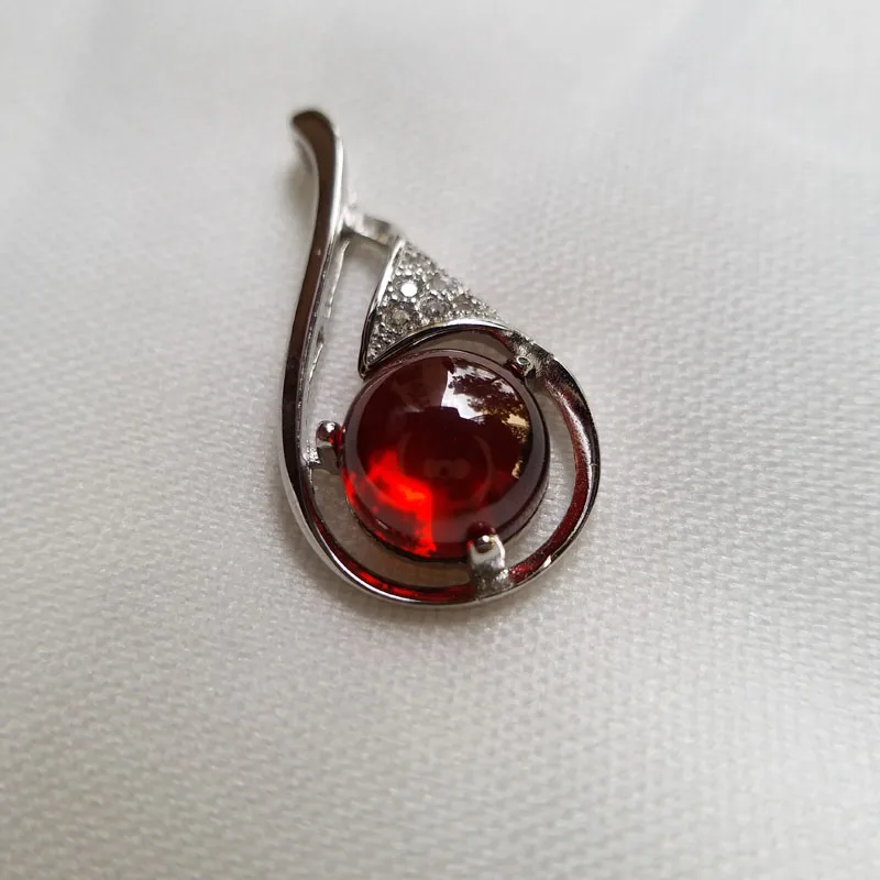 Fashion red ball necklaces pendants for women 925 sterling silver with Cubic Zironia stone pendant jewelry for ladies