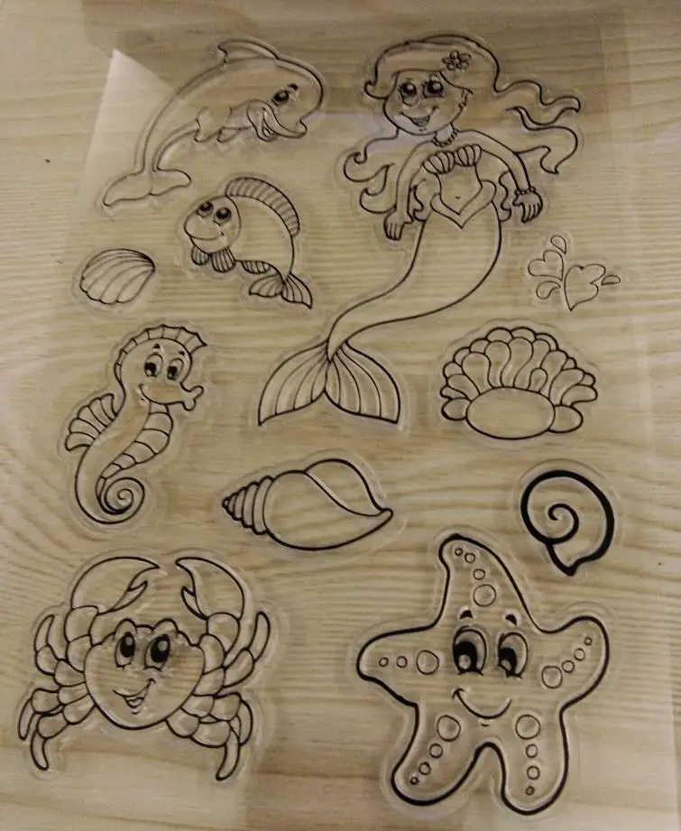 

11*16cm Mermaid Transparent Clear Silicone Stamp/Seal for DIY scrapbooking/photo album Decorative clear stamp