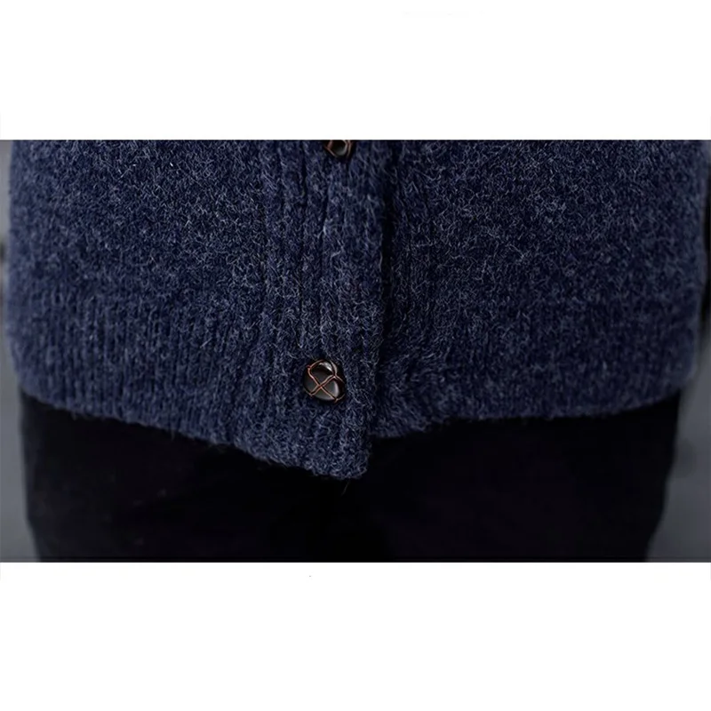 Новый модный свитер Для мужчин отложной воротник Solid Slim Fit Вязание свитера