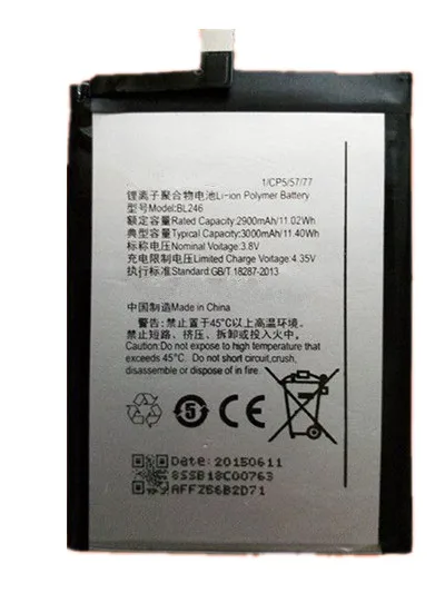 AZK 100% протестированный Новый 3000mAh BL246 Аккумулятор для Lenovo Vibe Shot Z90 3 7 z90a40 MAX phone