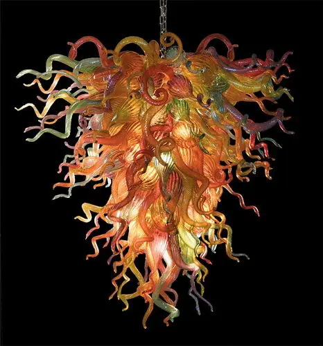 

Style Colored Handmade Blown Glass Hanging Chain Decorative Chandelier