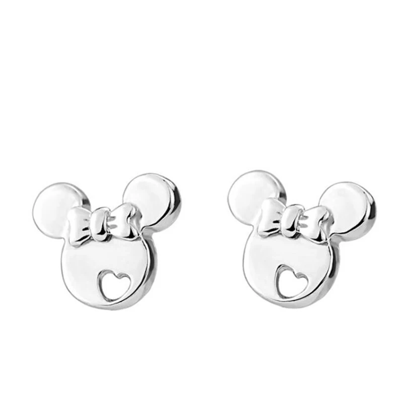 925 silver Yiustar модное мультяшное ожерелье с Микки Маусом, подвески, подвески, циркониевый кулон в виде мыши для женщин, колье, ювелирное ожерелье, подарок - Окраска металла: 925 silver