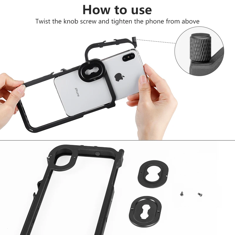 Ulanzi Video Camera Vlog Case for iPhone X Xs Max Flimmaking with Moment Lens Thread Mount 17MM Cold Shoe 1/4 | Электроника