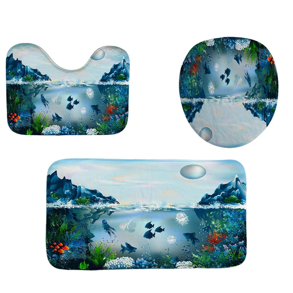 3 шт. нескользящий коврик для ванной комнаты кухонный ковер коврики декор морской