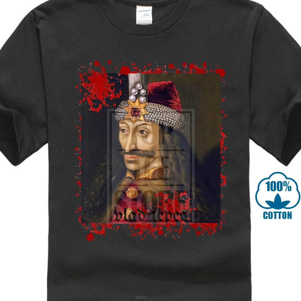 Vlad Tepes граф Дракула графическое искусство вампира футболка|Мужские футболки| |