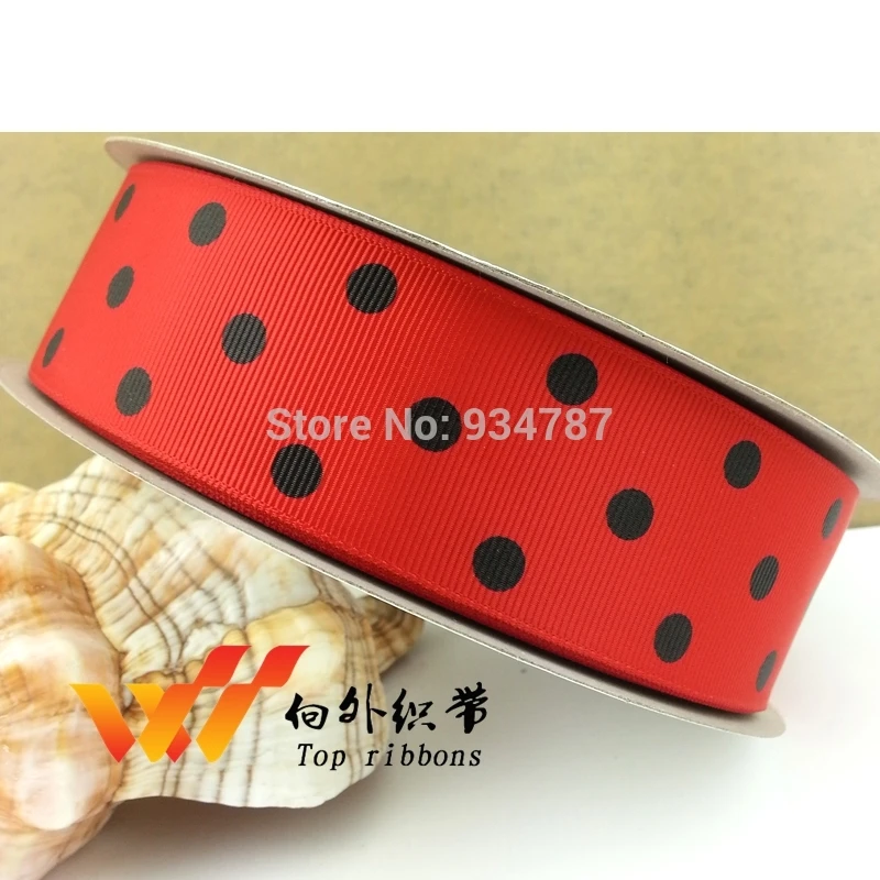 Ленты в горошек 50 ярдов красные ленты черный горошек|ribbon ribbon|polka dot ribbonprinted grosgrain